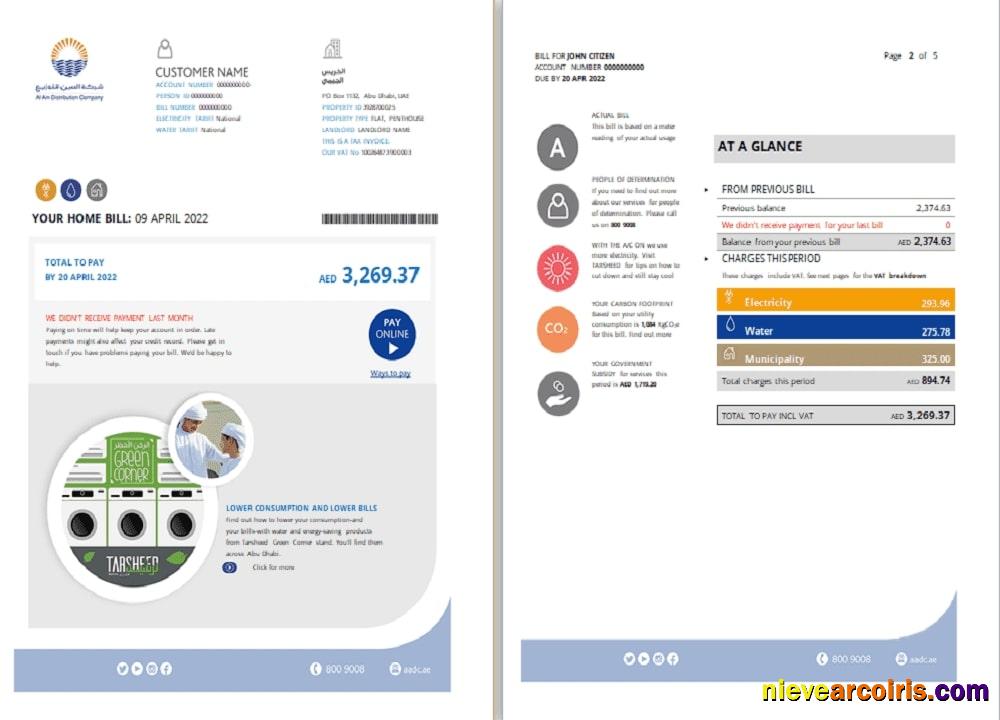 UAE Abu Dhabi Al Ain Distribution Co 5 pages 1 2